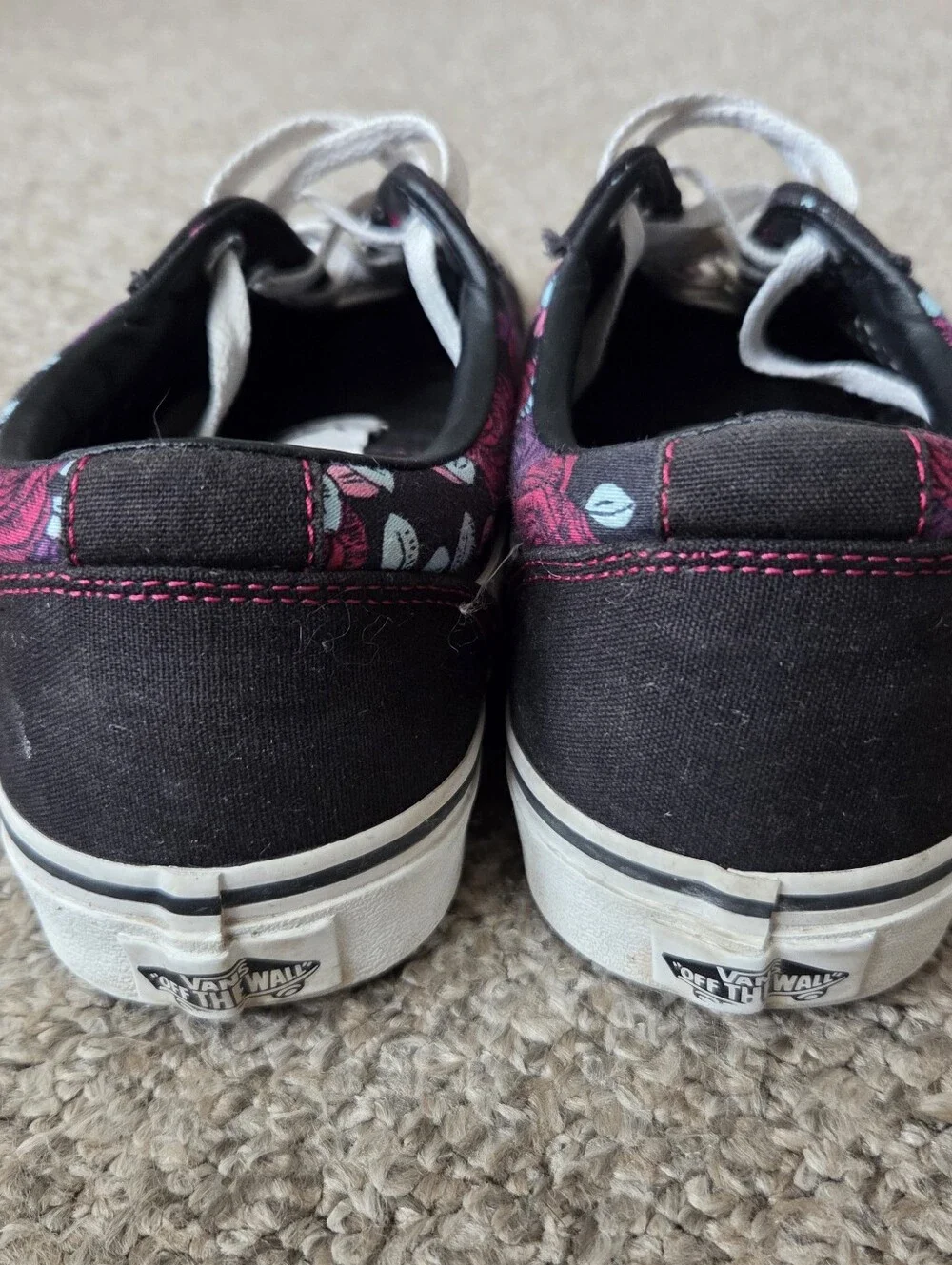 VANS Ward Romantic Floral Rose Print Sneakers Low Skate Shoes Womens Size 9.5